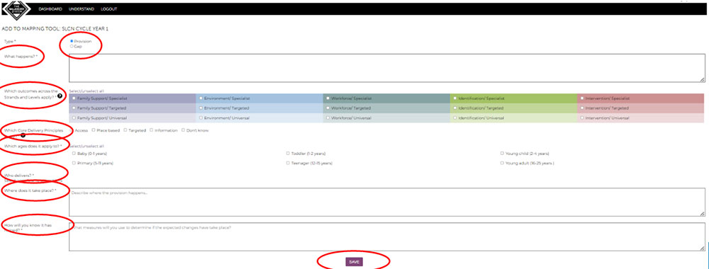 Add provision or gap screen